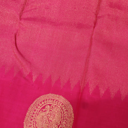 Pure Silk Saree pink  with Green - Vaishali Silks