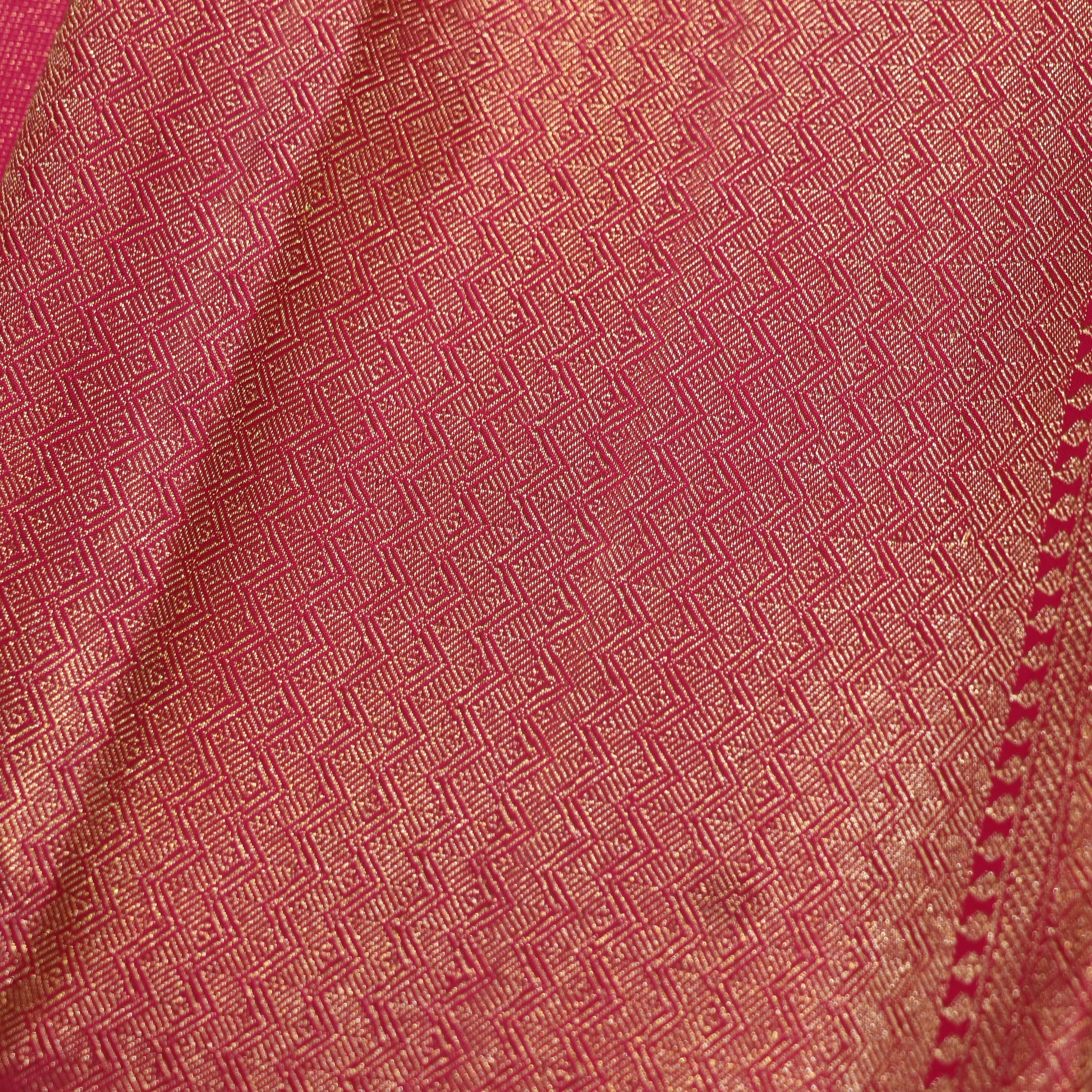 Pure Silk Saree pink  with Green - Vaishali Silks