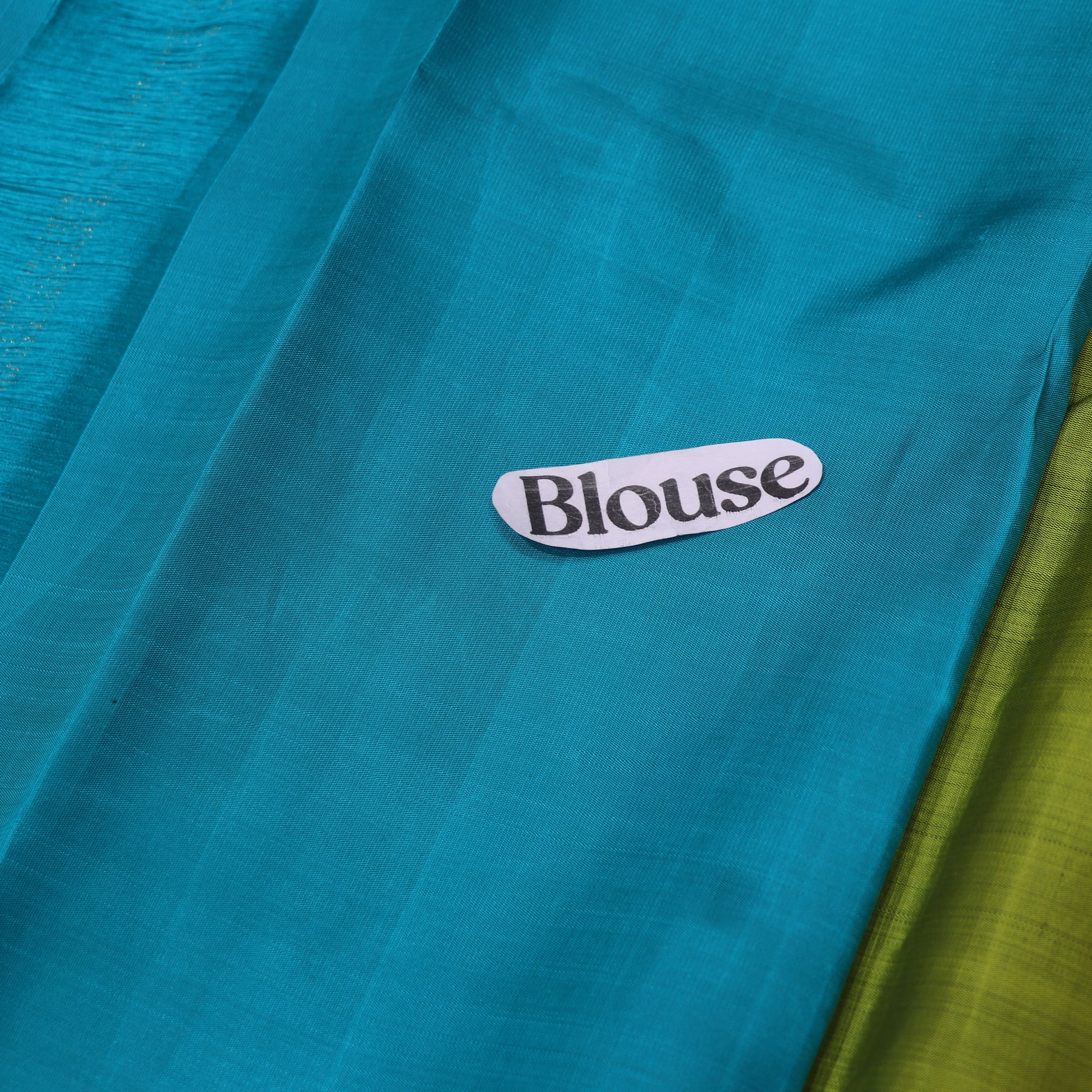 Pure Silk Saree  Green With Blue - Vaishali Silks