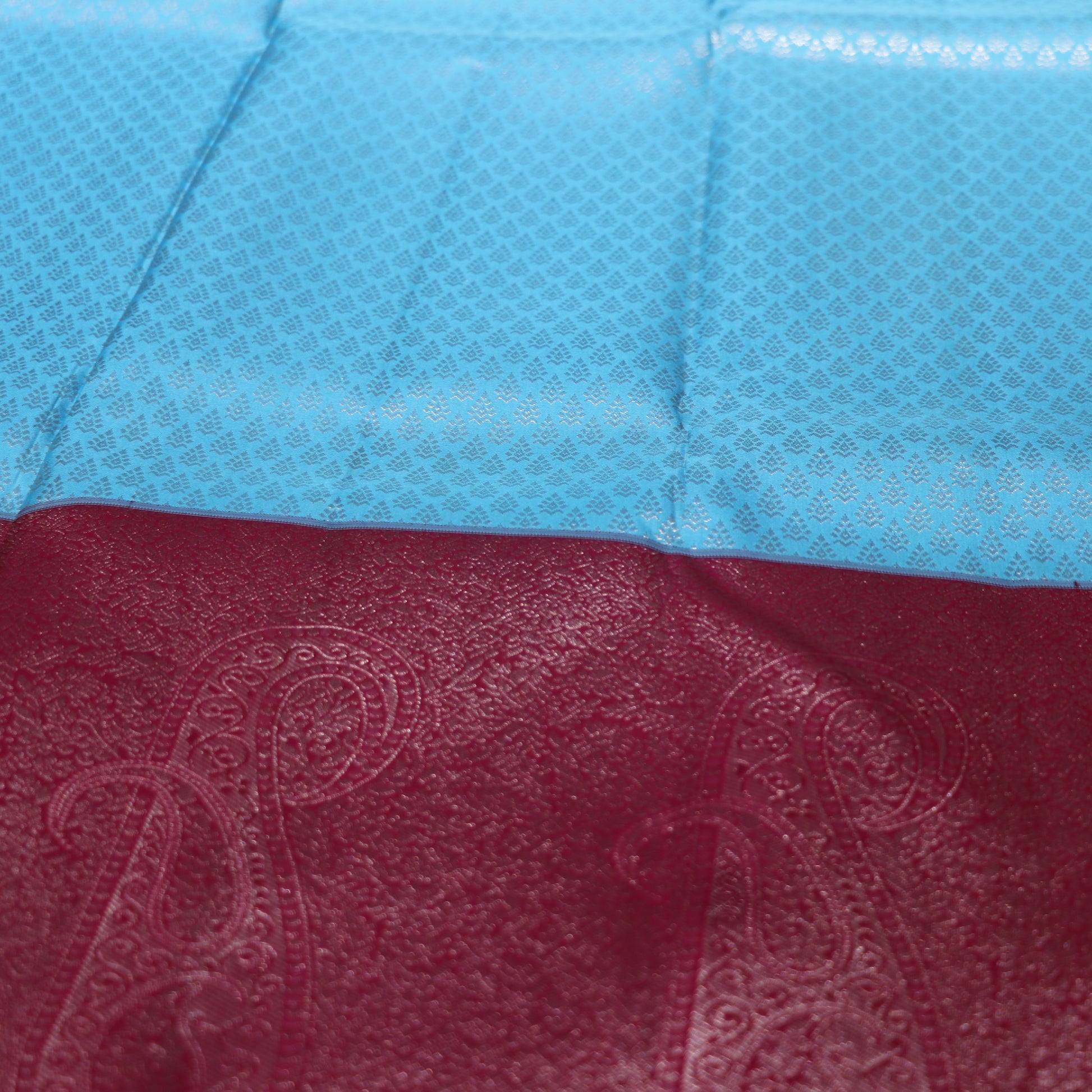 Pure Silk  Saree Blue  With Pink  Colour - Vaishali Silks