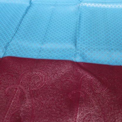 Pure Silk  Saree Blue  With Pink  Colour - Vaishali Silks