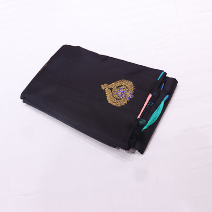 Pure silk   Black  with Blue Colour - Vaishali Silks