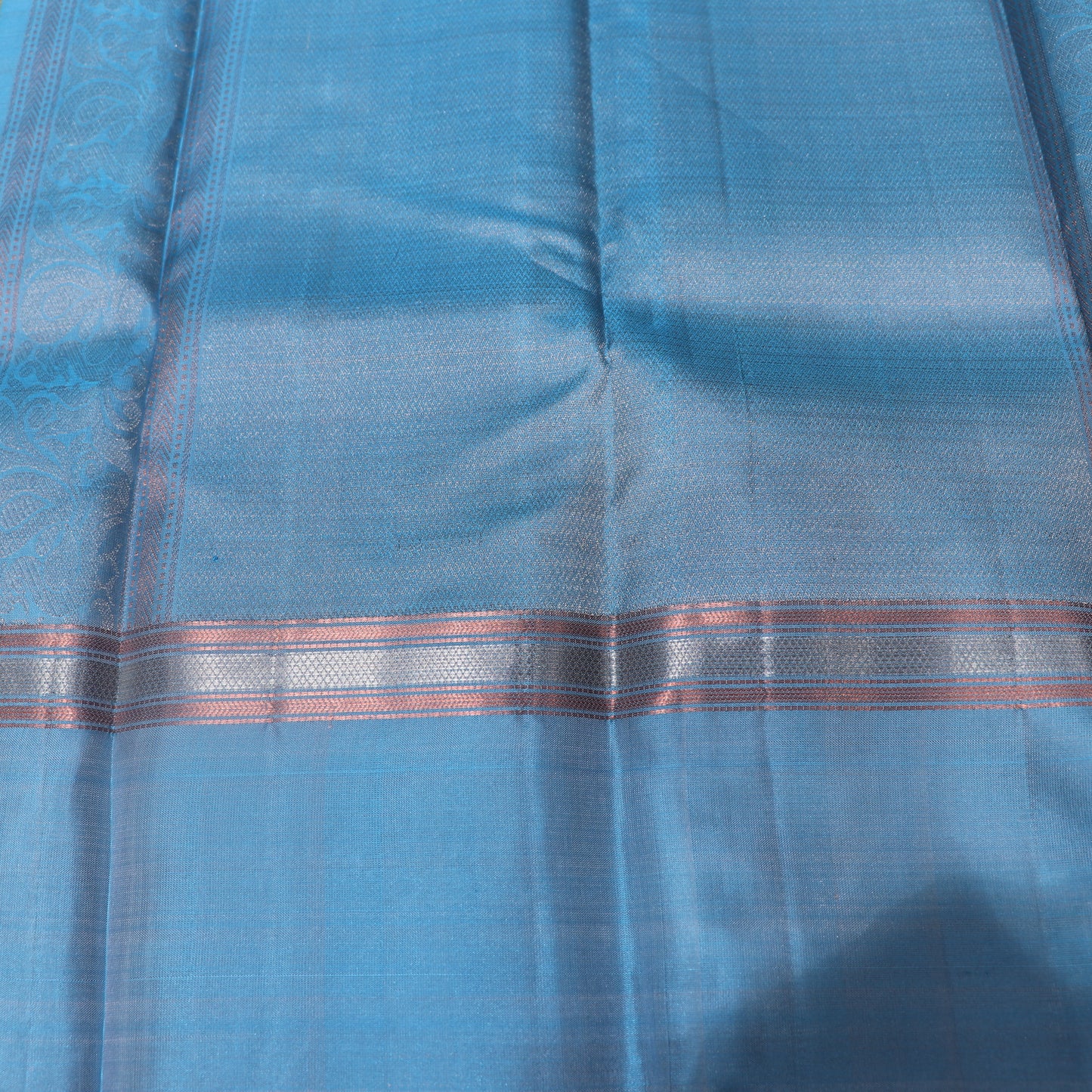 Pure silk Yellow with Blue  Colour - Vaishali Silks