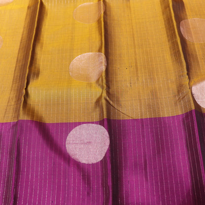Pure silk Mehandi  Colour with  Purple - Vaishali Silks