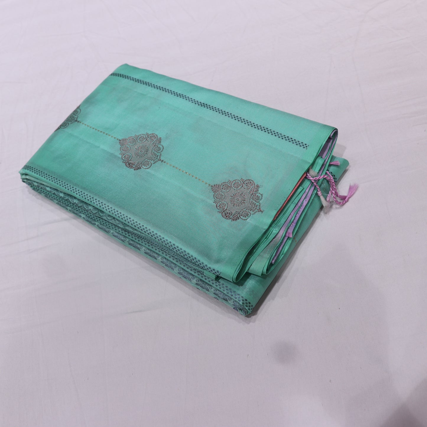 Pure silk  Blue with  Lavendar  Colour - Vaishali Silks