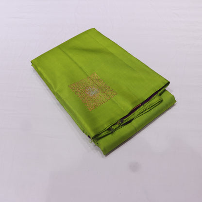 Pure silk Green with Vilote Colour - Vaishali Silks
