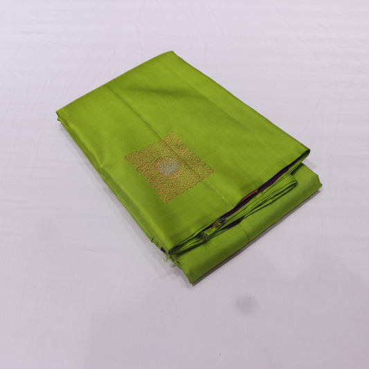 Pure silk Green with Vilote Colour - Vaishali Silks