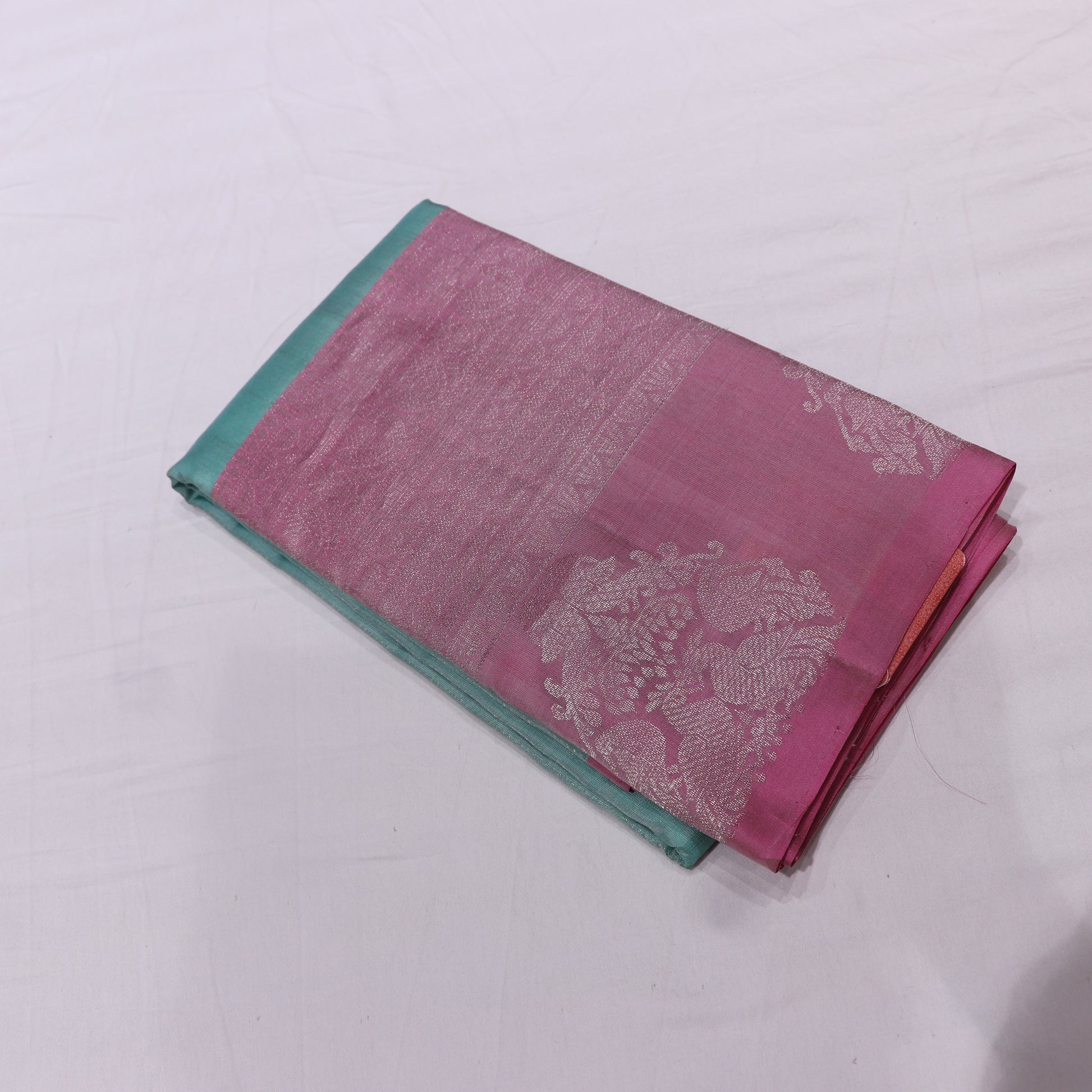 Pure silk Blue with Pink Colour - Vaishali Silks