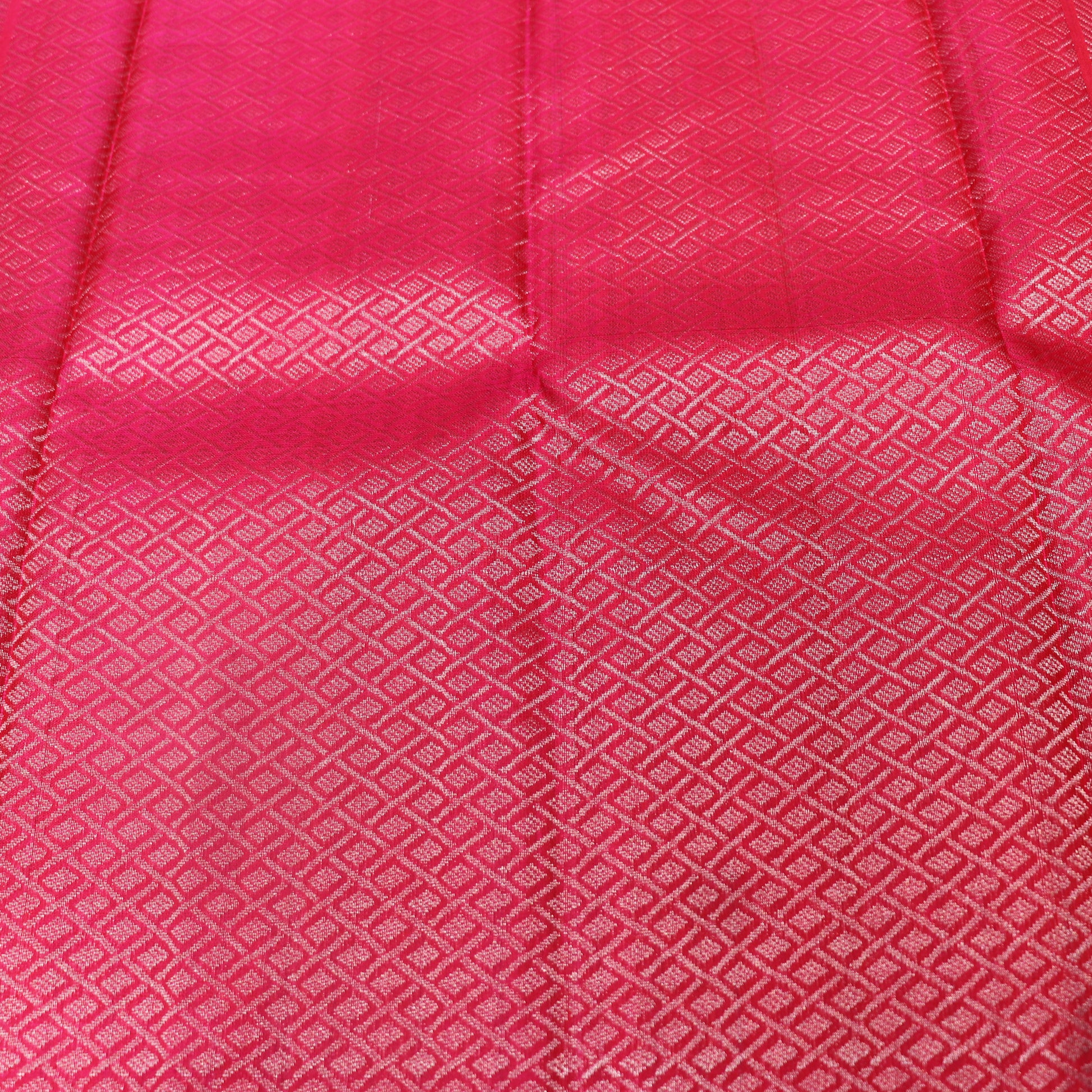 Pure silk Parrot Green with Multi Colour Jute Blouse - Vaishali Silks