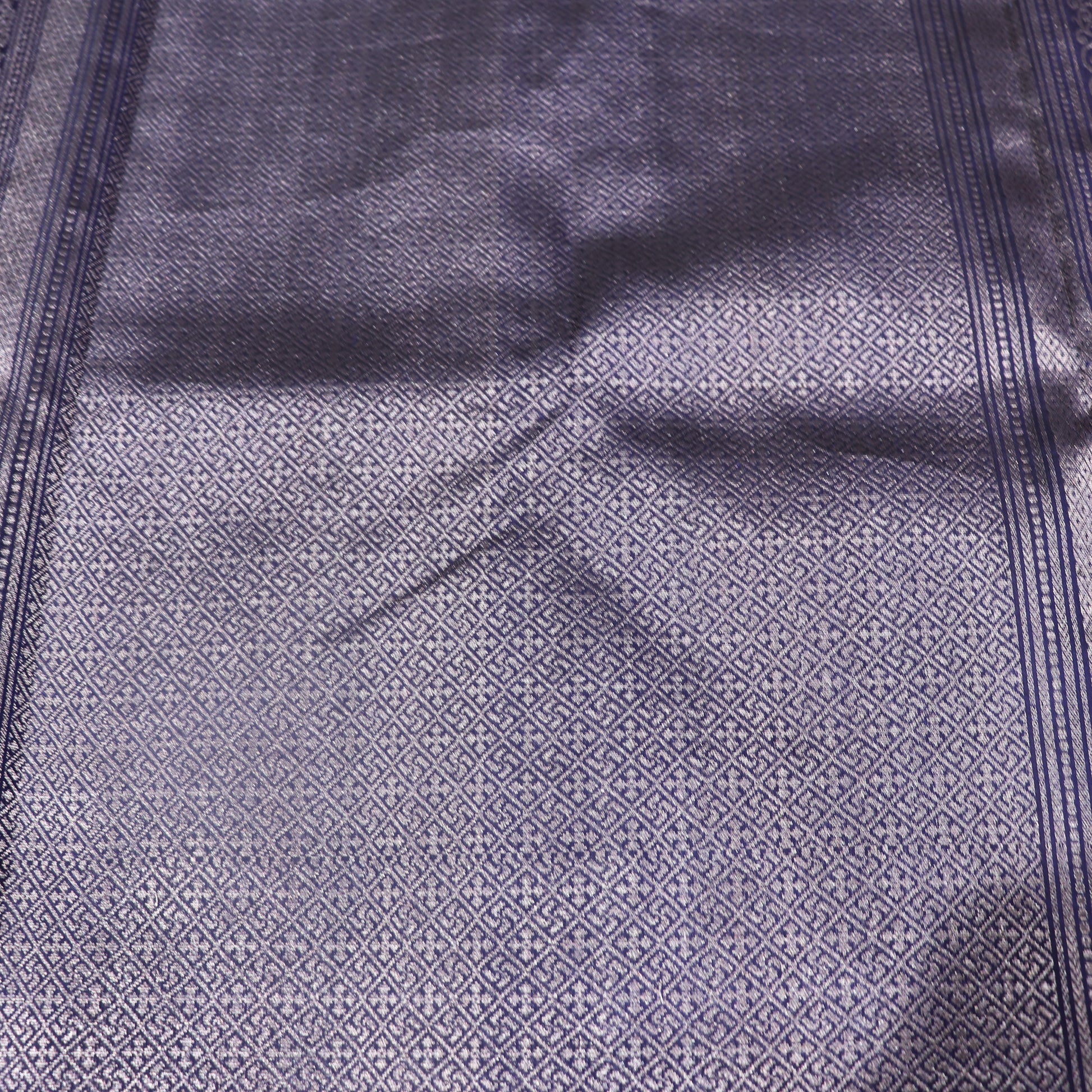 Pure silk Orange with Navy Blue Jute Blouse - Vaishali Silks