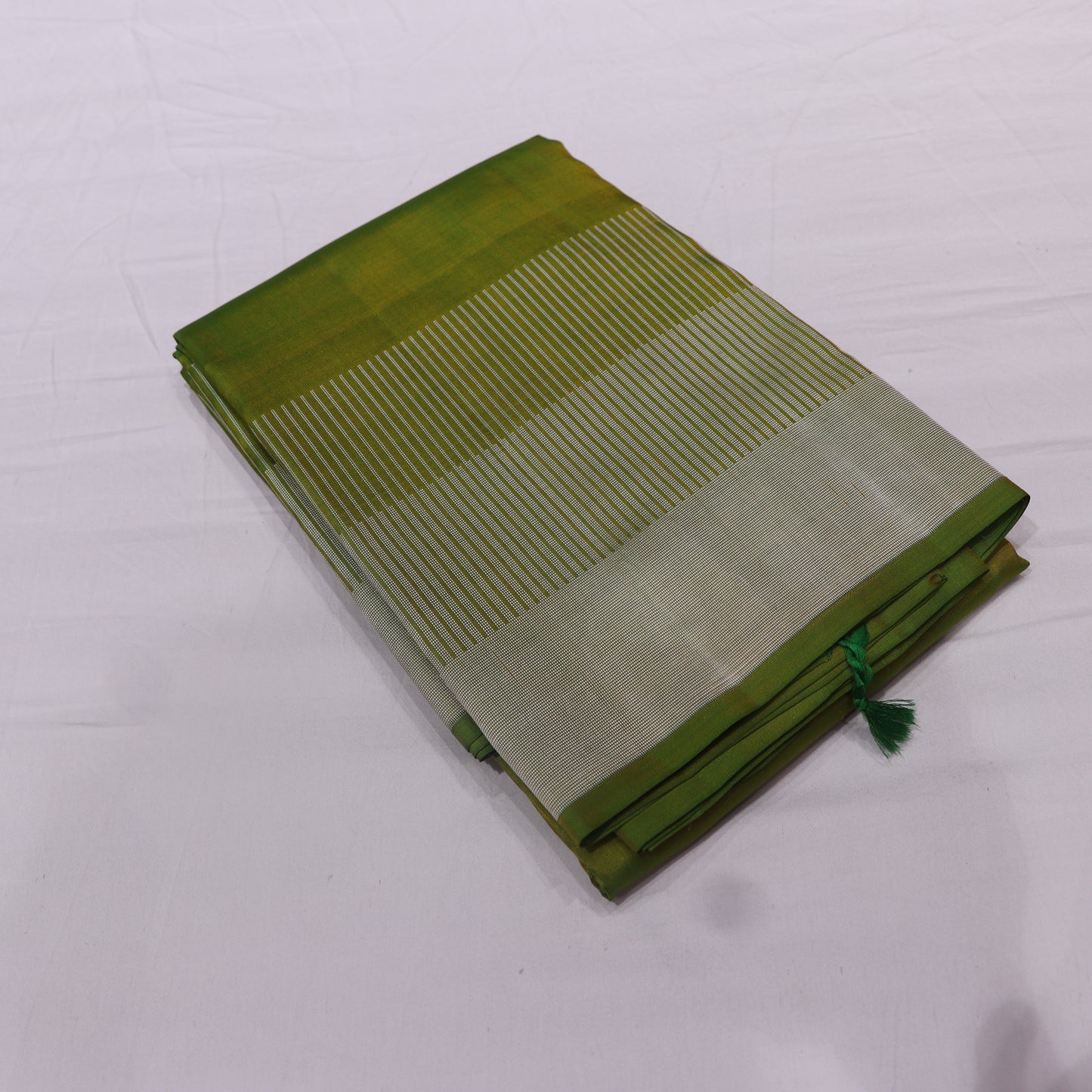 Pure silk Double Shade Green  Colour - Vaishali Silks