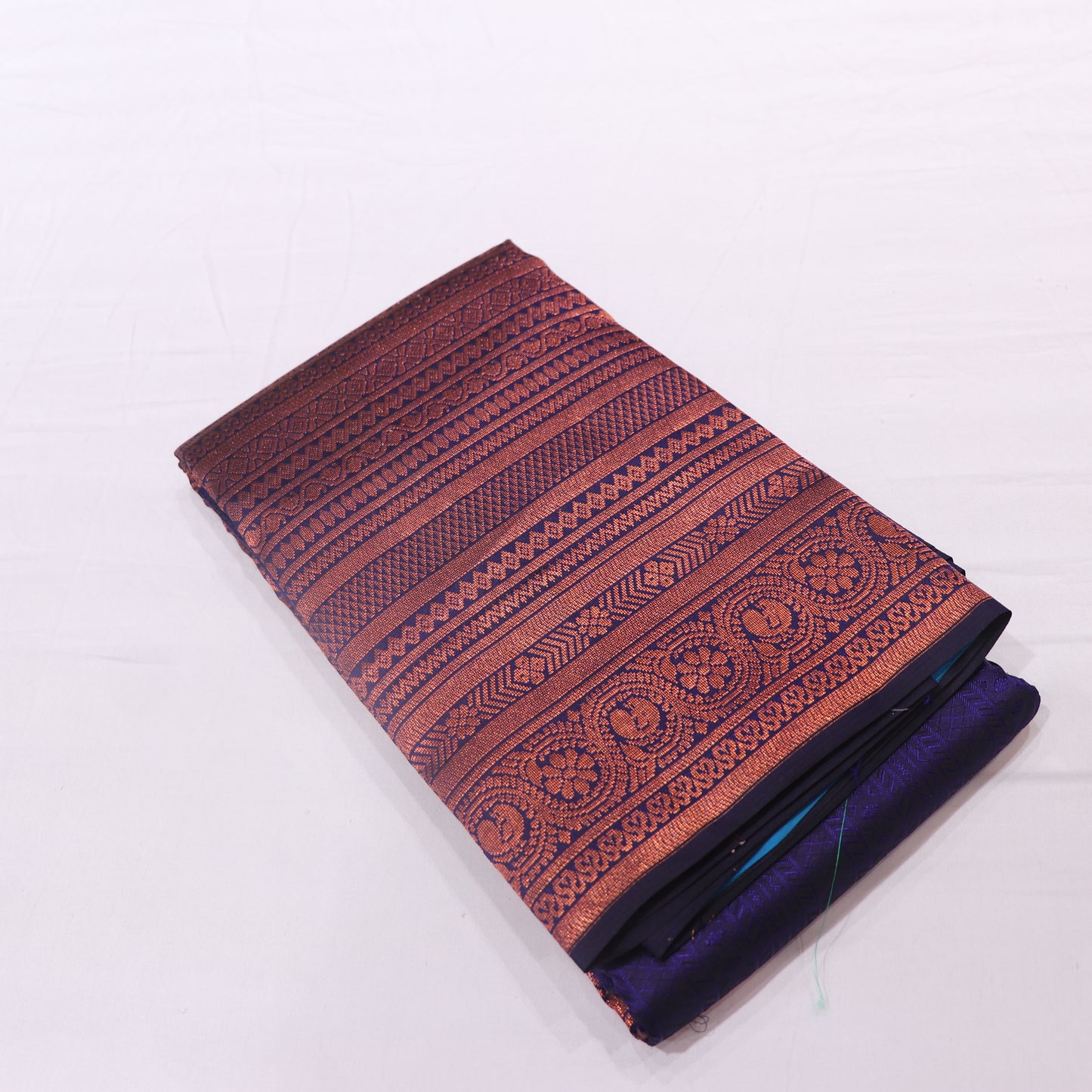 Pure silk Dark Navy  With  Blue  Colour - Vaishali Silks