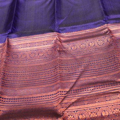 Pure silk Dark Navy  With  Blue  Colour - Vaishali Silks