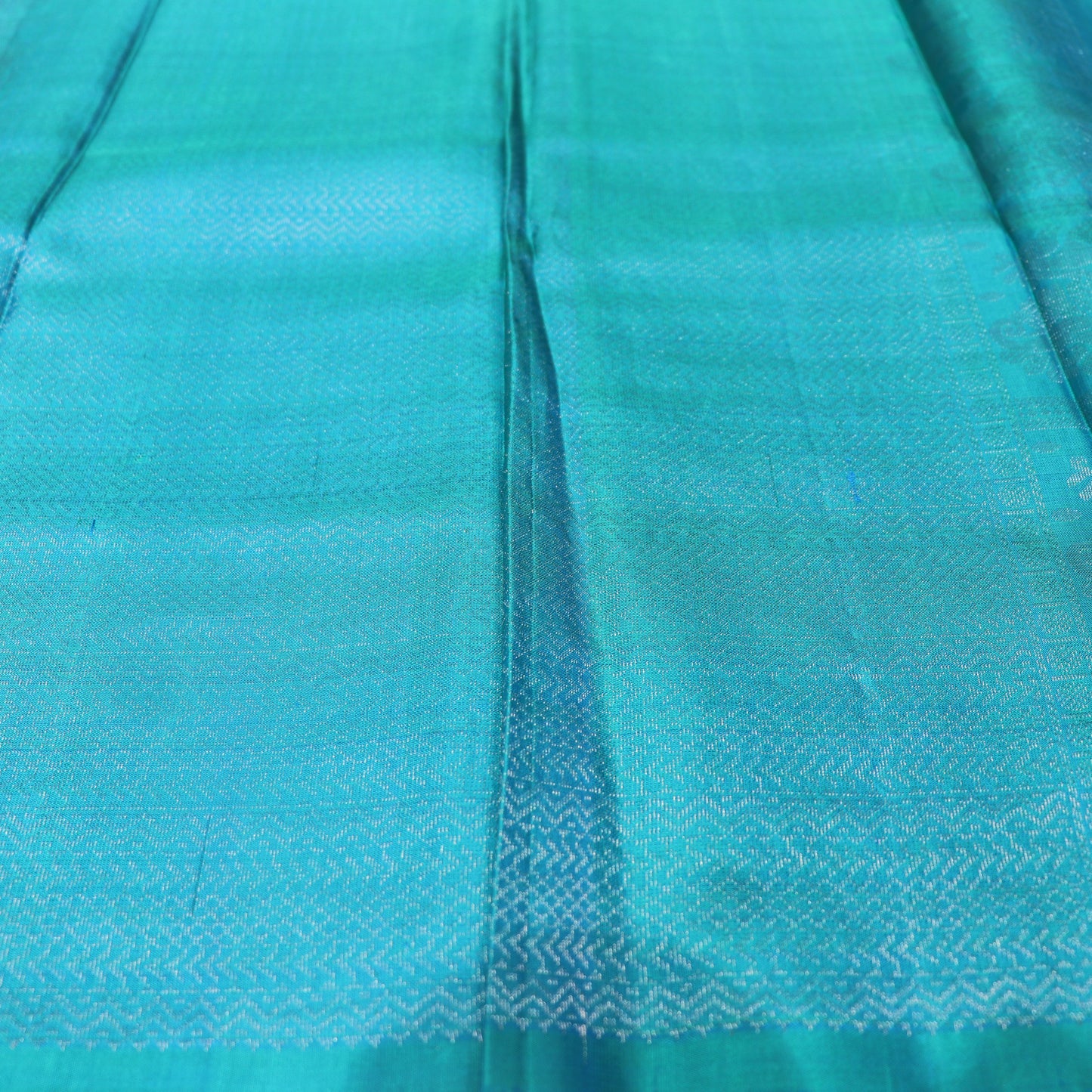 Pure silk Orange  with Blue Colour - Vaishali Silks