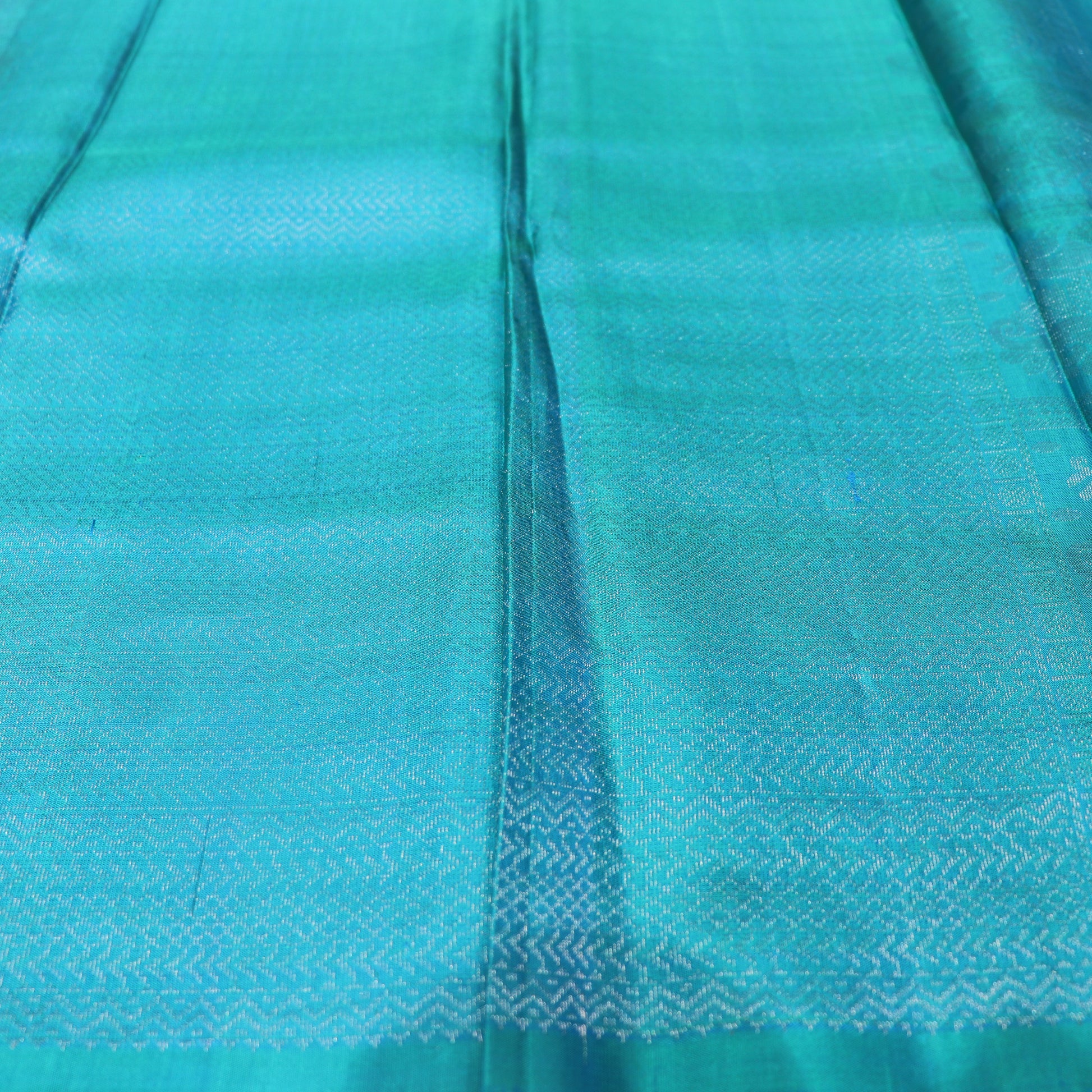 Pure silk Orange  with Blue Colour - Vaishali Silks