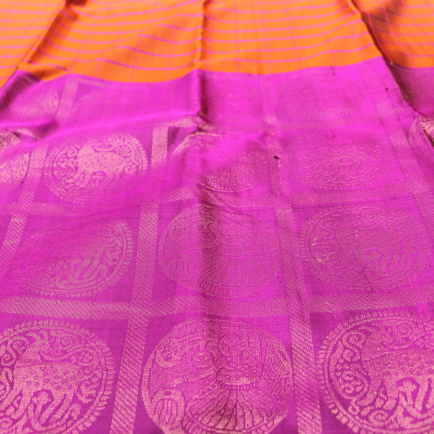 Pure silk   Mearon With  Purple colour - Vaishali Silks