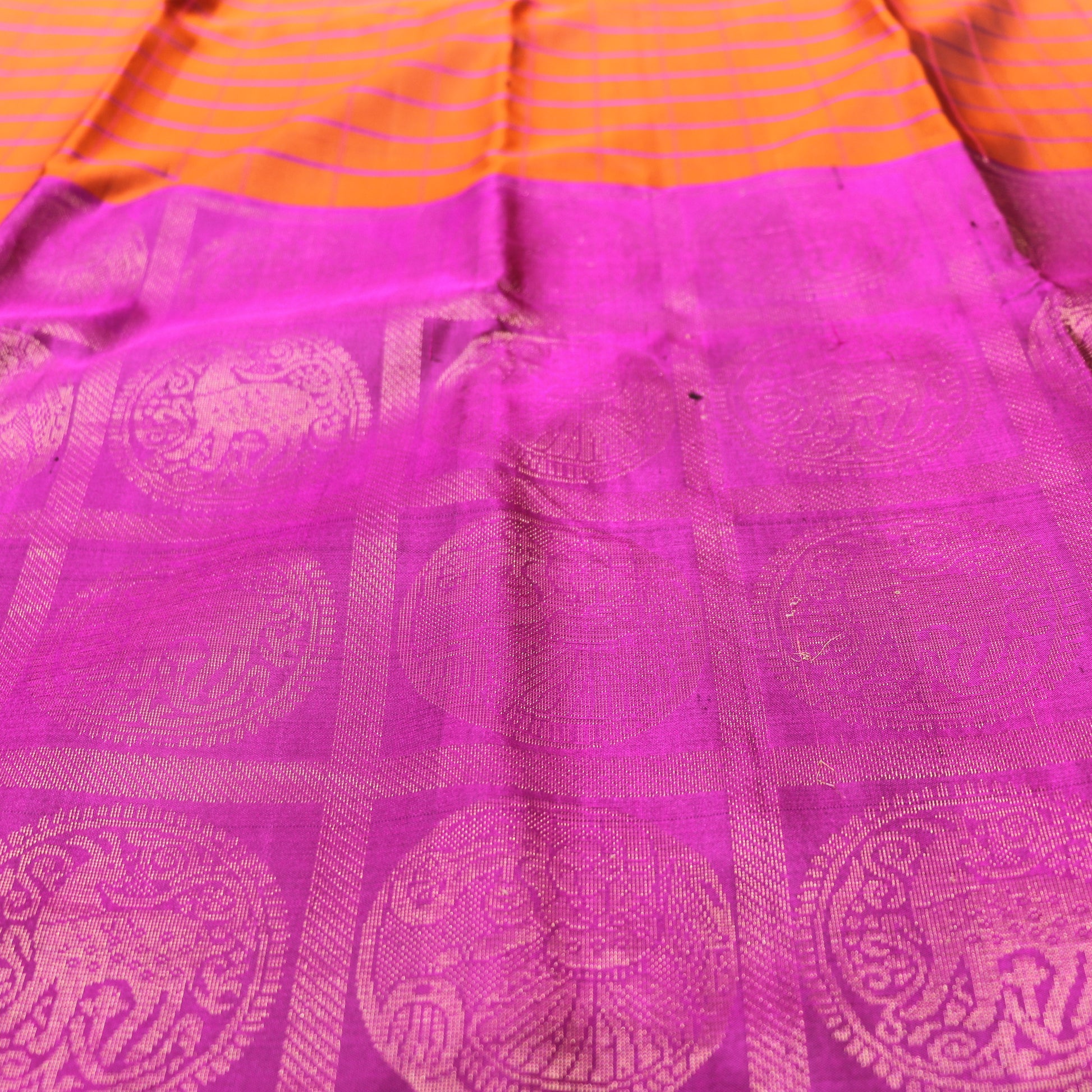 Pure silk   Mearon With  Purple colour - Vaishali Silks