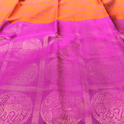 Pure silk   Mearon With  Purple colour - Vaishali Silks