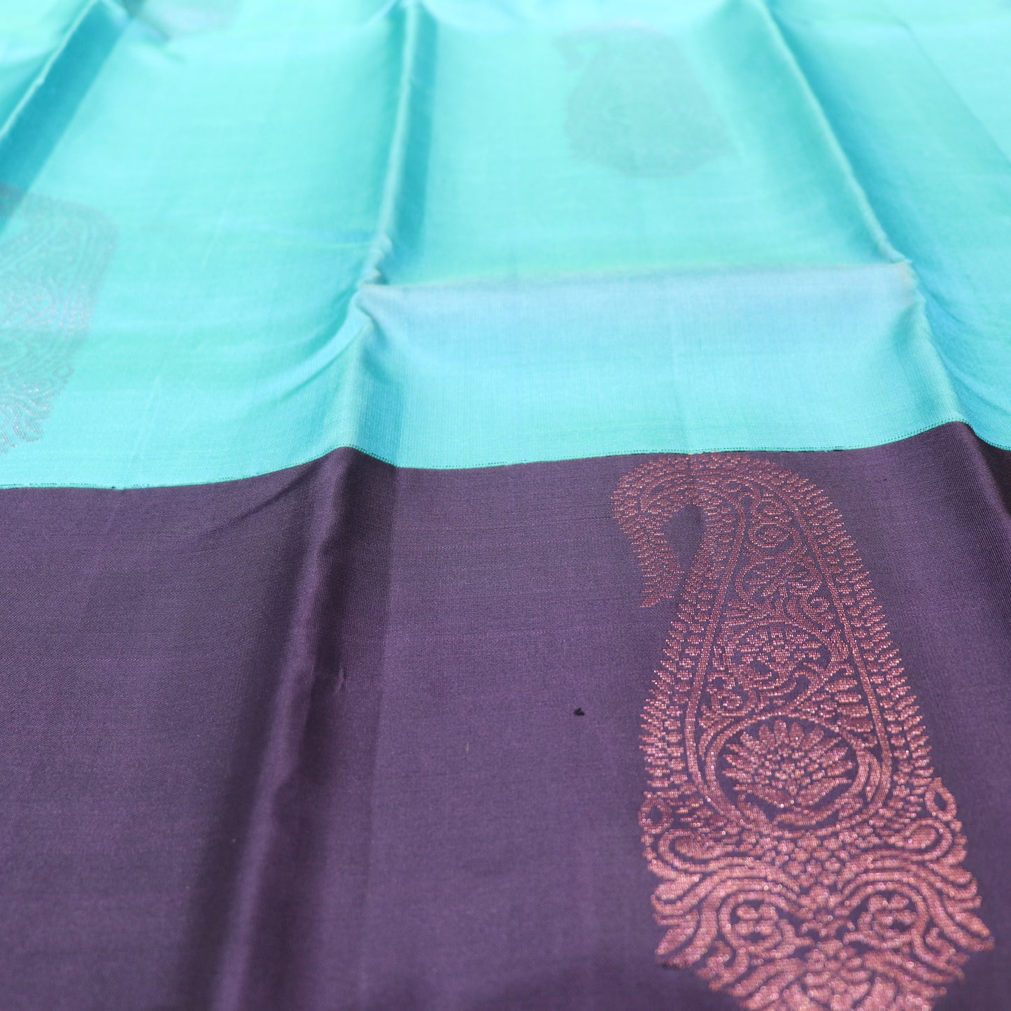 Pure silk  Blue  With  Dark  Vilote  Colour - Vaishali Silks