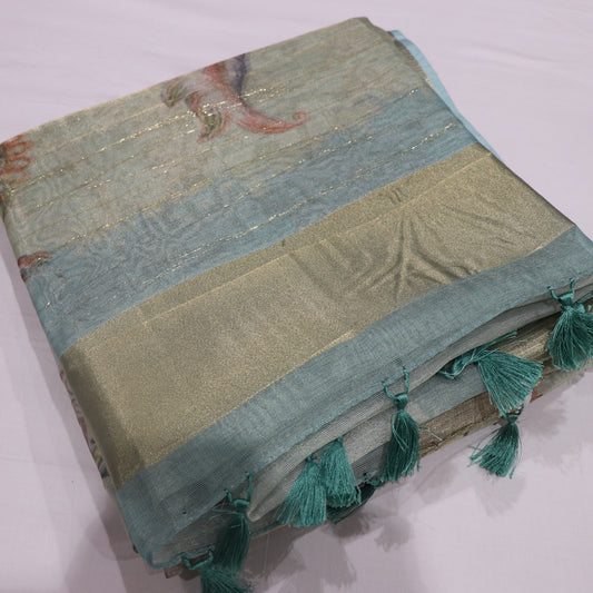 Fancy saree Blue  Colour - Vaishali Silks