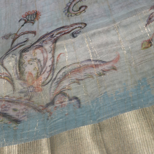 Fancy saree Blue  Colour - Vaishali Silks