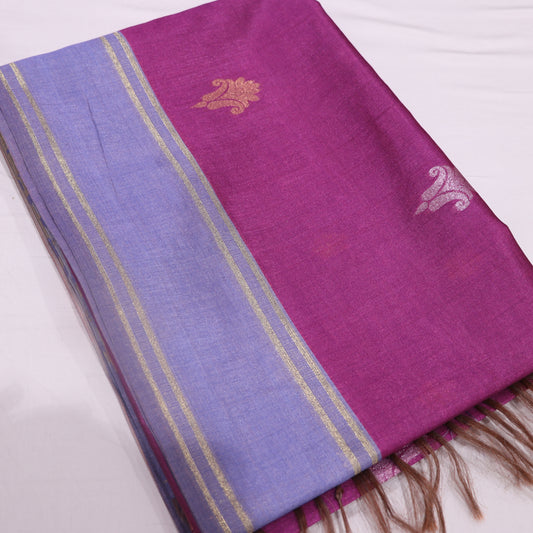 Fancy saree Violet  with Pink Colour - Vaishali Silks