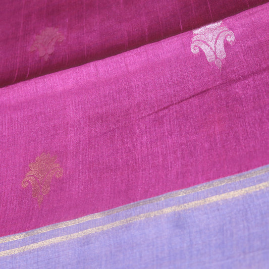Fancy saree Violet  with Pink Colour - Vaishali Silks