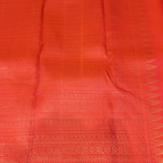Pure Silk  Saree  Blue With Peach - Vaishali Silks