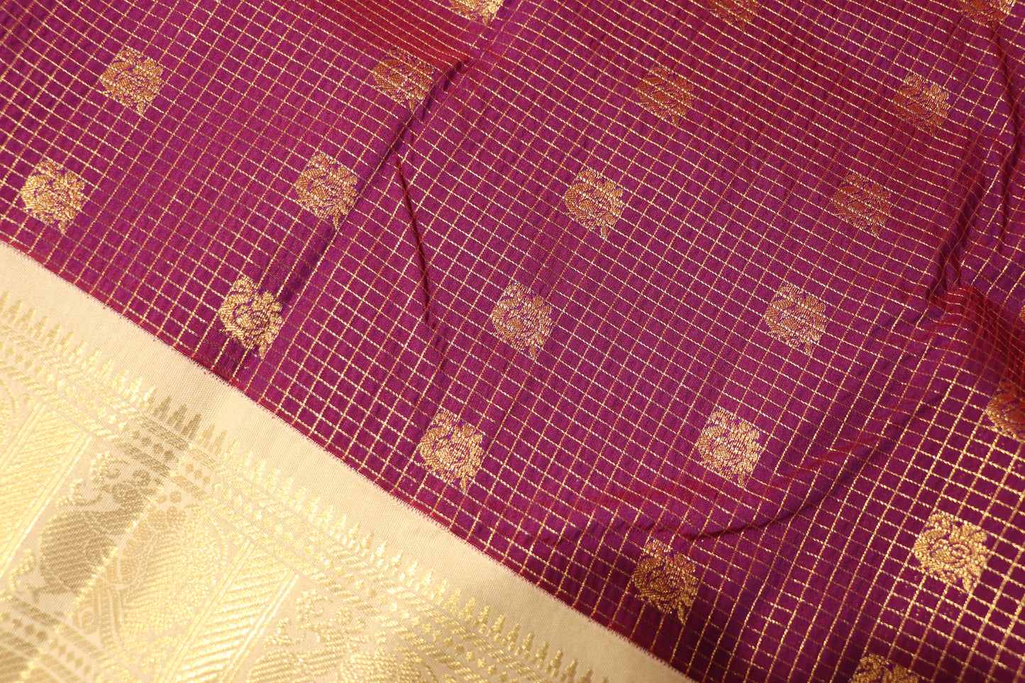 Silk Saree checks design