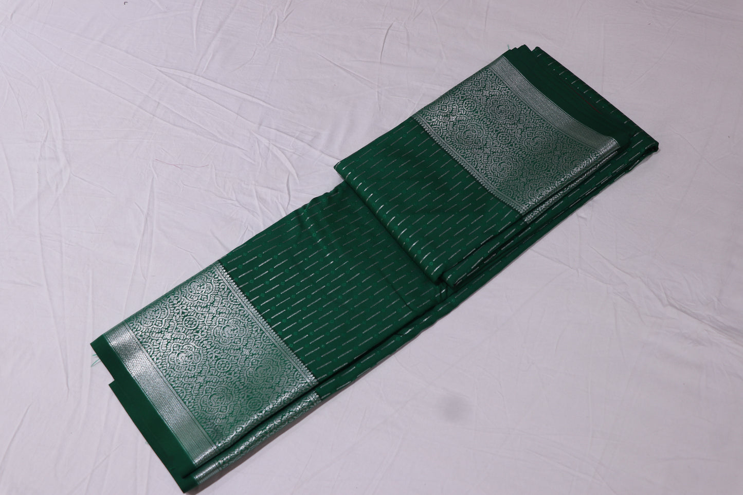 Silk saree Green with  pink