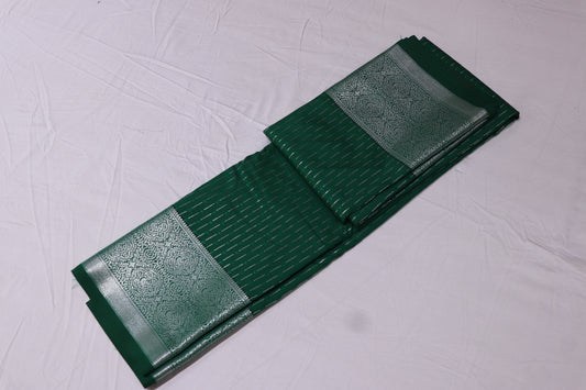 Silk saree Green with  pink