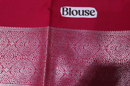 Silk saree Green with  pink