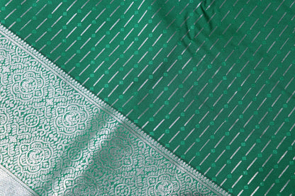 Silk saree Green with  pink