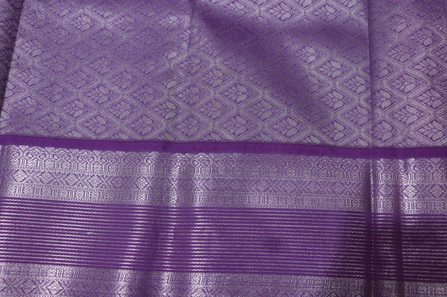 Silk saree green  Green  with violet
