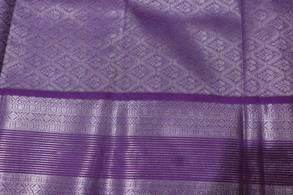 Silk saree green  Green  with violet