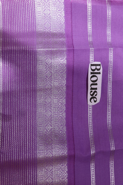 Silk saree green  Green  with violet