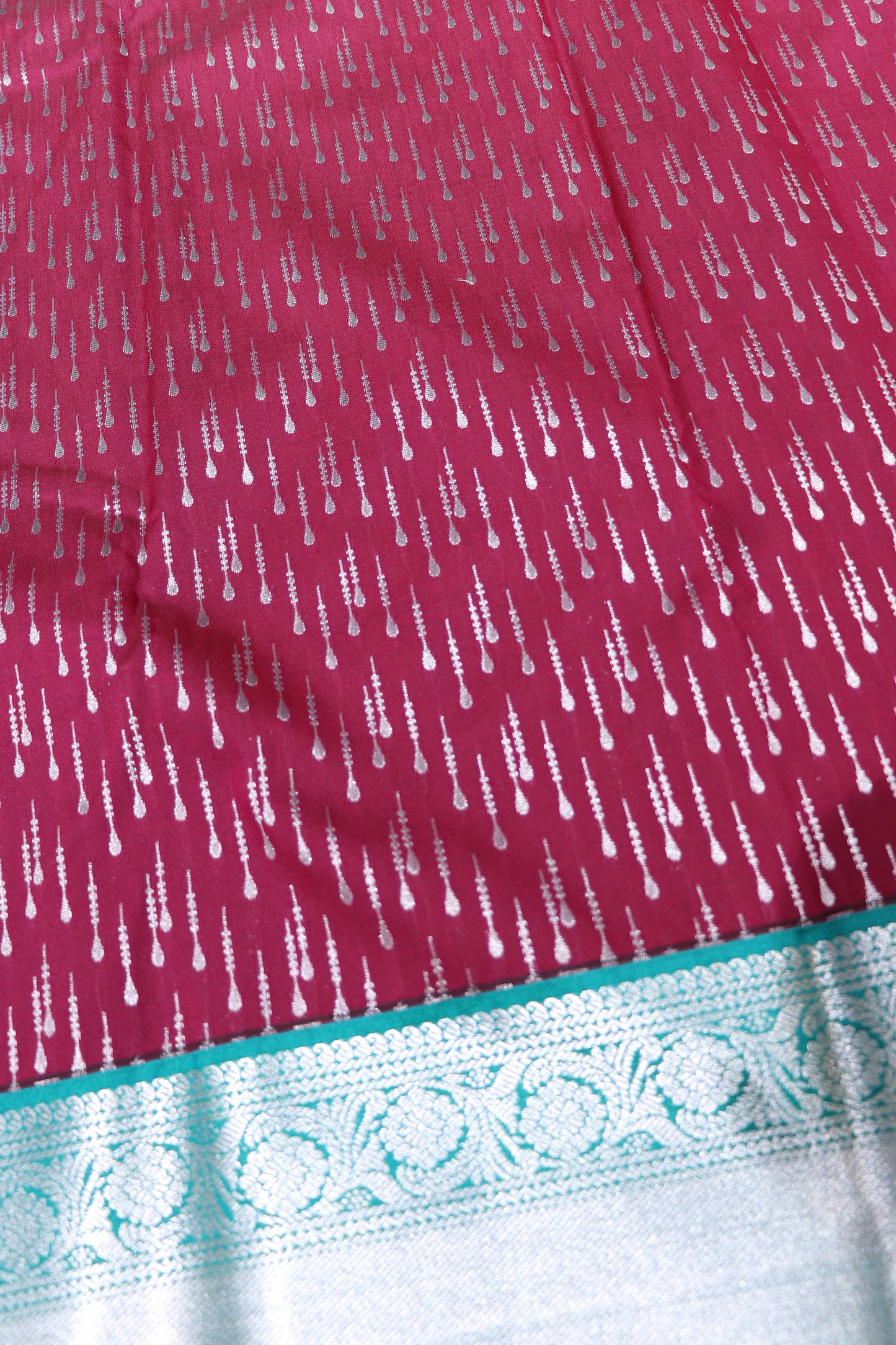 Silk  saree   maroon with Green