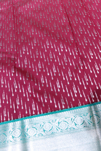 Silk  saree   maroon with Green