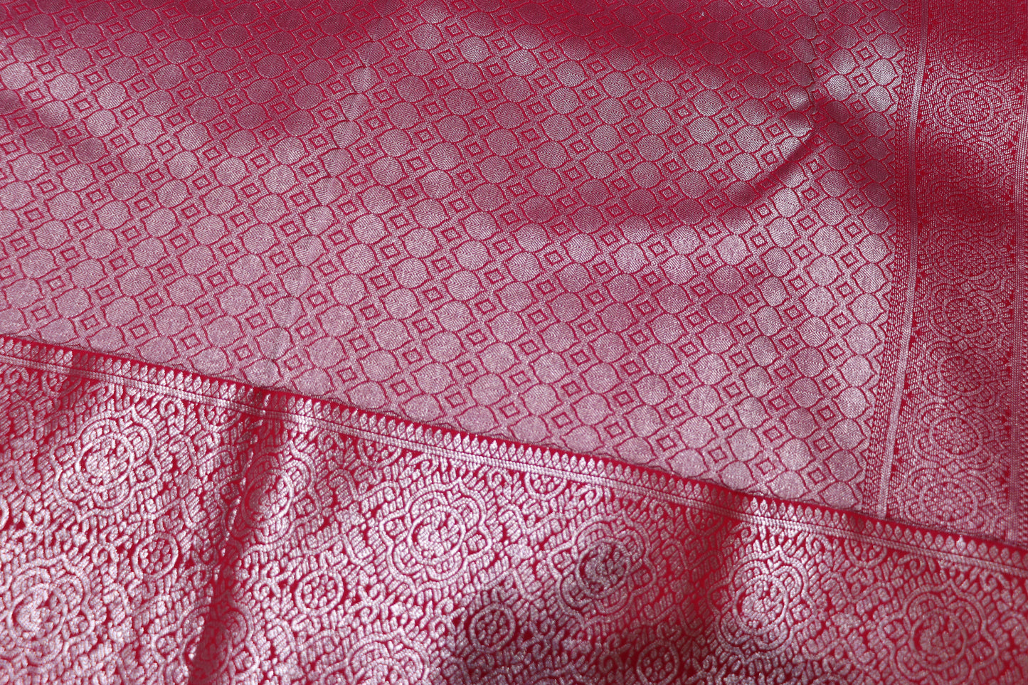 Silk  Saree Blue With Pink