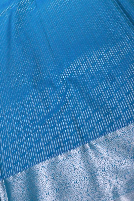 Silk  Saree Blue With Pink