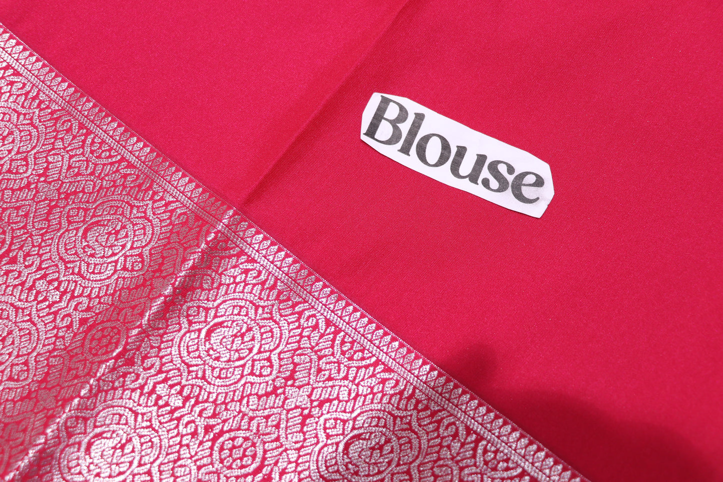 Silk  Saree Blue With Pink