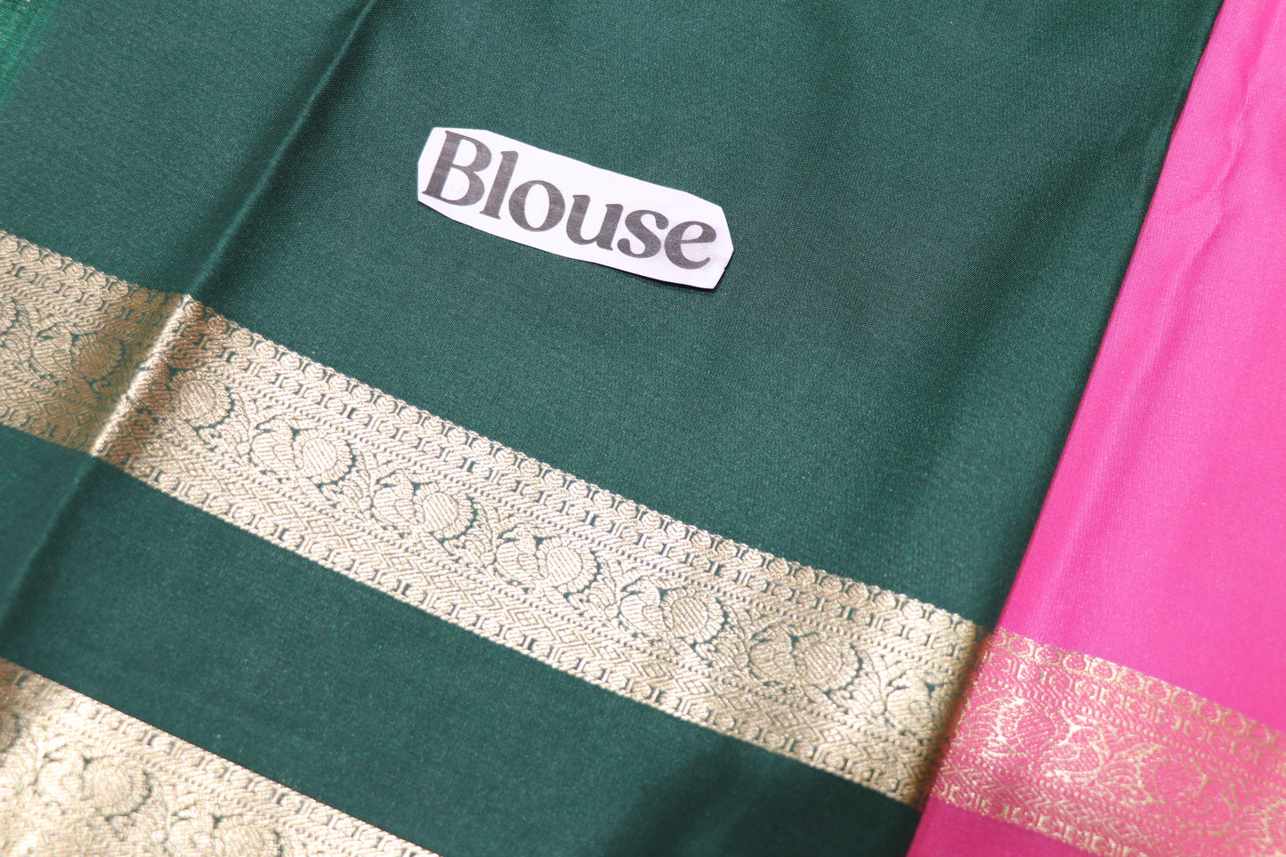 Silk Saree Pink  With Green