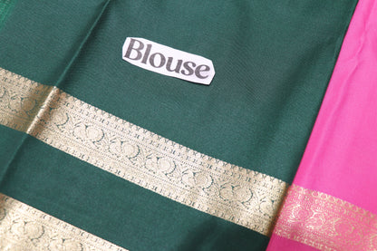 Silk Saree Pink  With Green