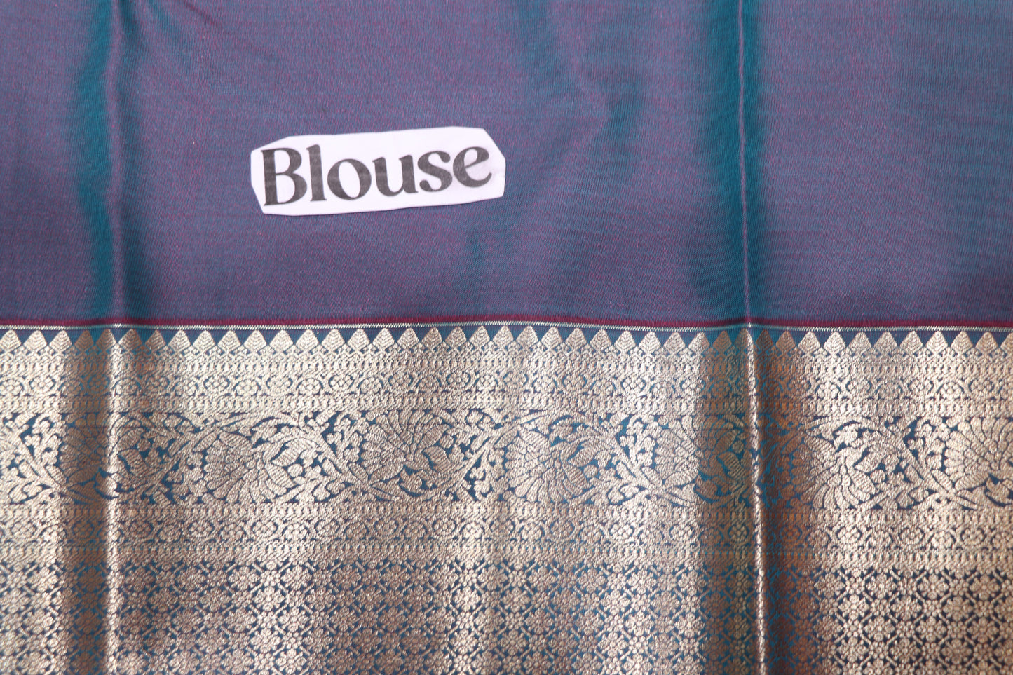Silk Saree  B;ue  With  violet