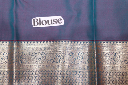 Silk Saree  B;ue  With  violet