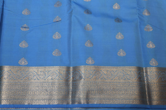 Silk  Saree  Blue  with  Brown