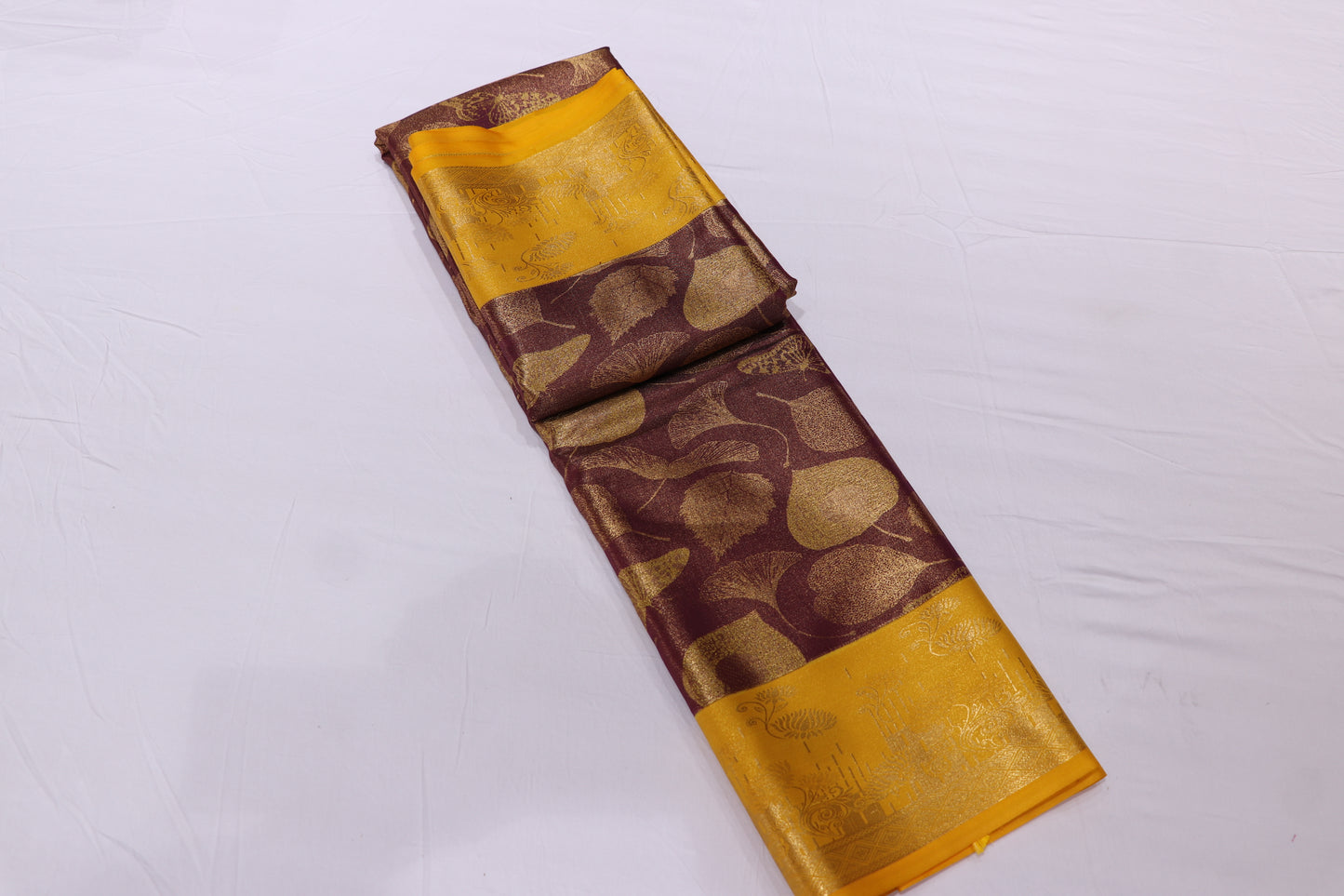 Silksaree green with  sandal