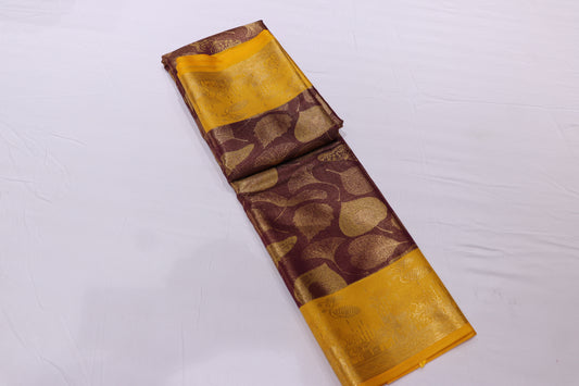 Silksaree green with  sandal