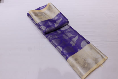 Silk  saree violet colour