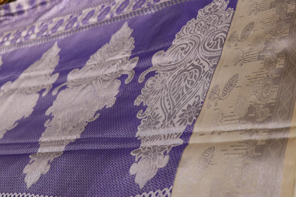 Silk  saree violet colour